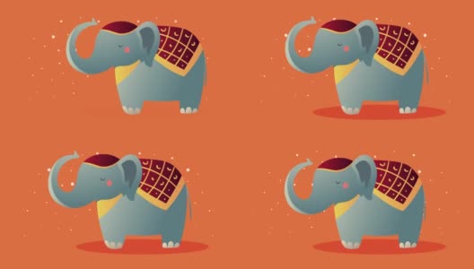 亚洲文化大象角色动画高清在线视频素材下载