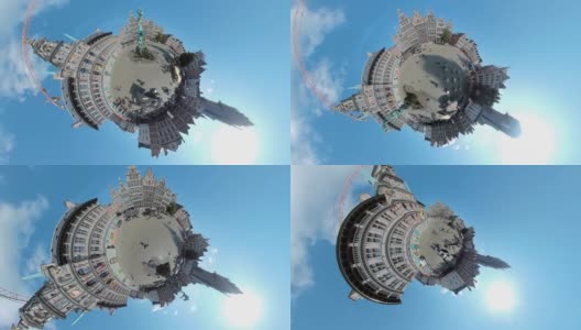 安特卫普小镇广场的小星球格式高清在线视频素材下载
