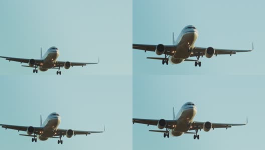在机场降落飞机高清在线视频素材下载