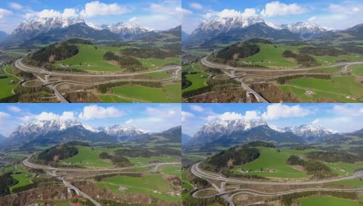 奥地利山路鸟瞰图高清在线视频素材下载