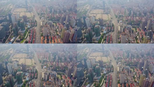 中国白天上海市景交通道路航拍全景4k高清在线视频素材下载