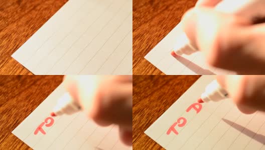 用红色记号笔手写待办事项清单高清在线视频素材下载