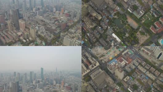 白天飞行飞越南京市生活综合体池塘高空俯视4k中国全景高清在线视频素材下载