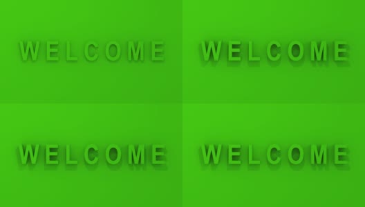 “欢迎”绿色3D图形高清在线视频素材下载
