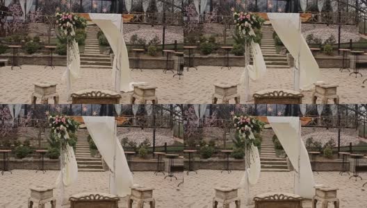 美丽的户外婚礼祭坛高清在线视频素材下载