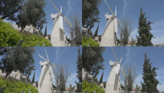 以色列耶路撒冷的蒙蒂菲奥里风车。高清在线视频素材下载