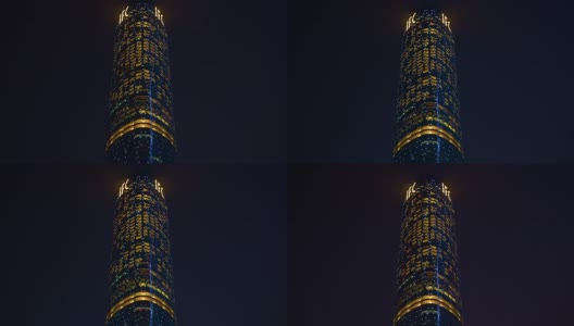 夜景广州市ifc大厦顶前全景4k时间跨度中国高清在线视频素材下载