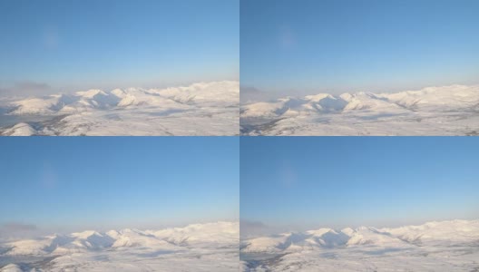 挪威北部北极圈雪山的鸟瞰图高清在线视频素材下载