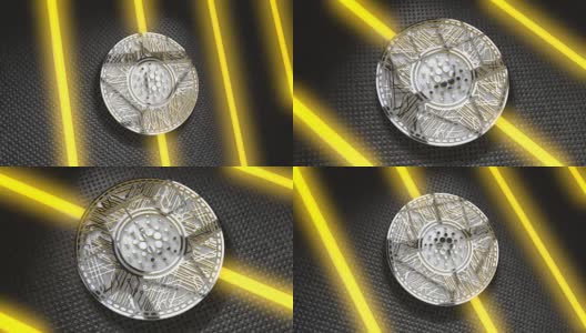 Cardano Coin (ADA)区块链加密货币3D渲染高清在线视频素材下载