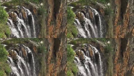 特写普林布鲁克瀑布的顶部高清在线视频素材下载