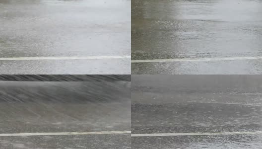 雨天在城市道路上行驶的汽车。高清在线视频素材下载