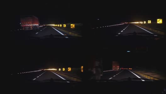 汽车驾驶在夜间-仪表盘查看视频高清在线视频素材下载