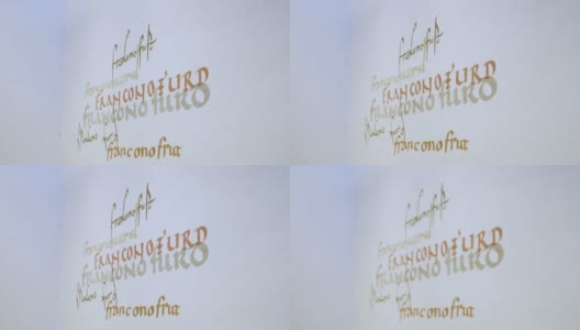 法兰克福历史名称用不同字体书写在白色背景上高清在线视频素材下载