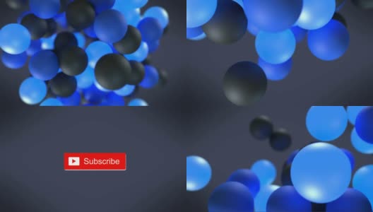 一个跳跃的蓝黑球结束在订阅标志视频标题屏幕的动画高清在线视频素材下载