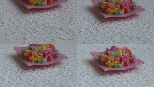 颜色和水果味的土耳其软糖高清在线视频素材下载