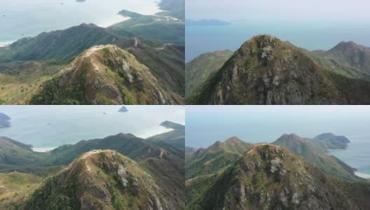 鸟瞰香港西贡的尖山、郊野及远足路线高清在线视频素材下载