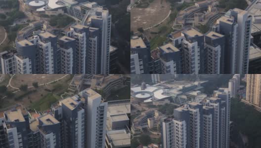 香港航拍v186近鸟瞰图低飞公寓周围高清在线视频素材下载