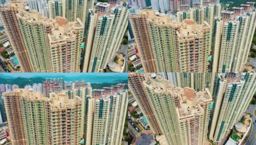 香港将军澳住宅大厦的无人机影像高清在线视频素材下载