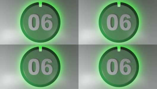 06绿色等待标志与旋转灯光光标- 3D渲染视频剪辑高清在线视频素材下载