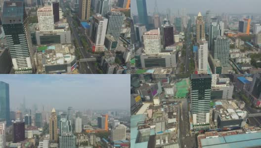 南京市区晴天著名步行街航拍全景4k中国高清在线视频素材下载