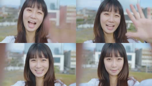 亚洲女人微笑自拍高清在线视频素材下载