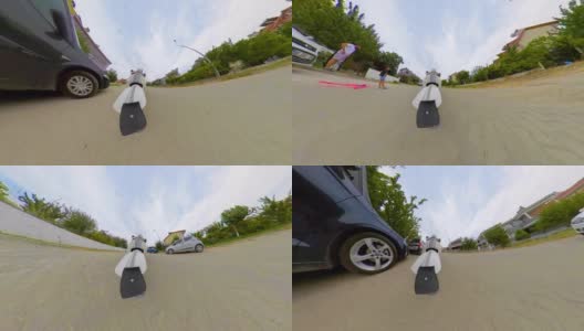 摩托车360度拍摄。公路上的摩托车。高清在线视频素材下载