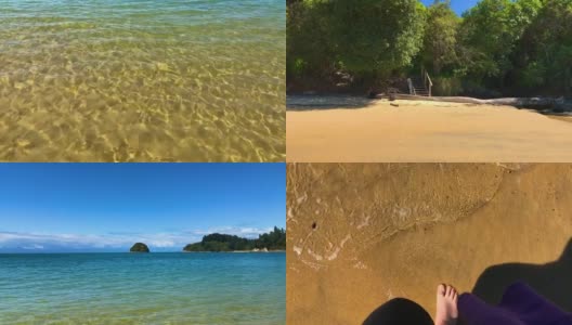 在新西兰的亚伯塔斯曼Split Apple Rock Beach高清在线视频素材下载