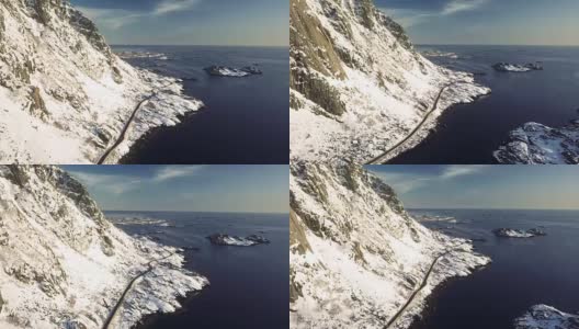 挪威特罗姆斯郡的风景路线-挪威的北部高清在线视频素材下载