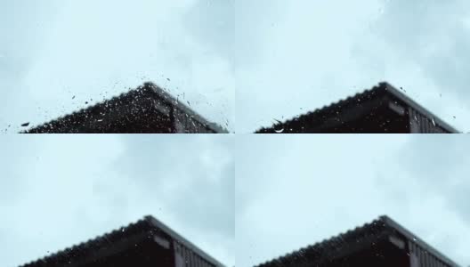 雨水滴在窗户上高清在线视频素材下载