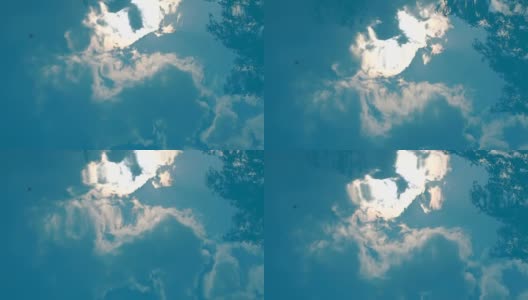 蓝天和白云倒映在池水里高清在线视频素材下载