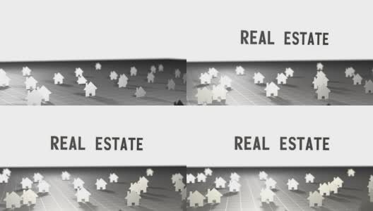 美Motion Graphics Real Estate Typography over Cinematic House Icon Map高清在线视频素材下载
