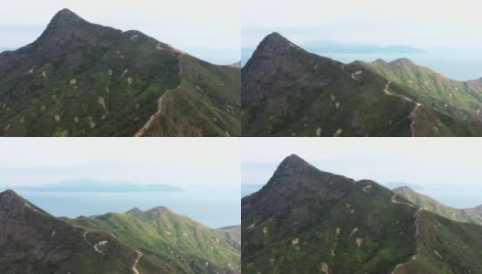 鸟瞰香港西贡的尖山、郊野及远足路线高清在线视频素材下载