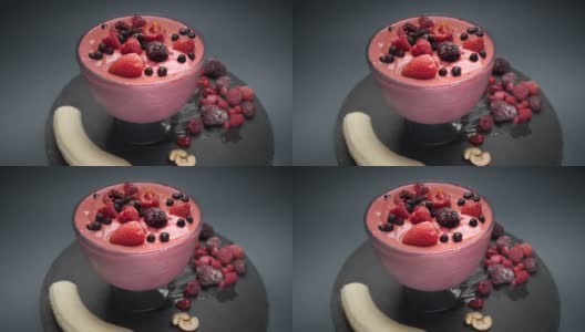 生素食树莓奶昔高清在线视频素材下载