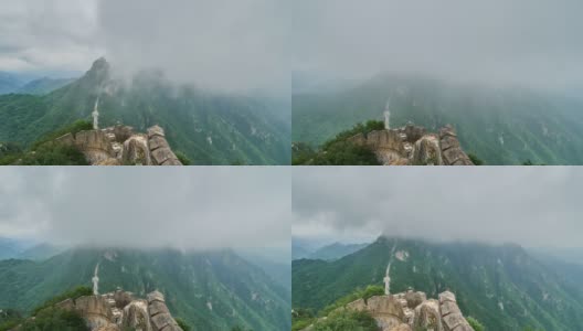 中国长城绿山，云雾(延时)高清在线视频素材下载