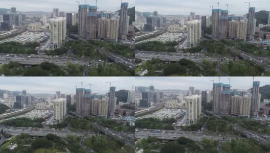 中国深圳的无人机航拍景观高清在线视频素材下载