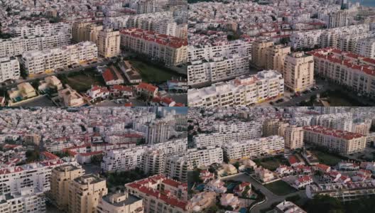 葡萄牙夸特拉市的无人机录像。大西洋沿岸的白宫和酒店。高清在线视频素材下载