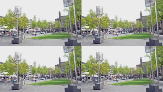 阿姆斯特丹的伦勃朗广场高清在线视频素材下载