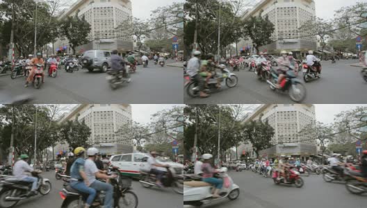 街道上的摩托车交通高清在线视频素材下载