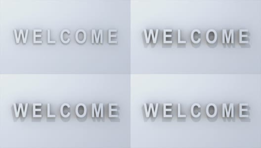 “欢迎”3D图形在白色高清在线视频素材下载