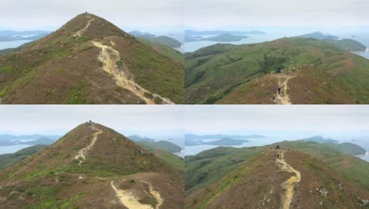 鸟瞰香港西贡高流湾郊野路线及远足路线高清在线视频素材下载