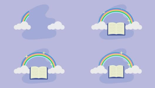 用彩虹庆祝世界读书日高清在线视频素材下载