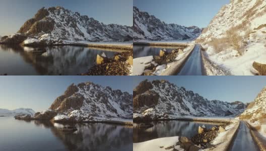 挪威特罗姆斯郡的风景路线-挪威的北部高清在线视频素材下载