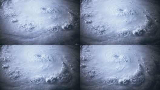 一个清晰的大飓风的卫星视图。高清在线视频素材下载