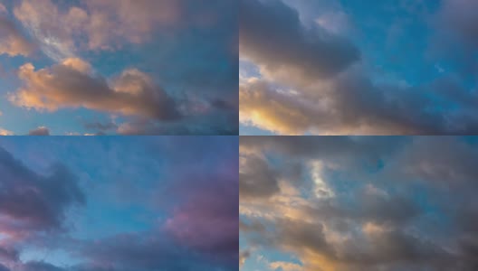 云飞过天空。间隔拍摄高清在线视频素材下载
