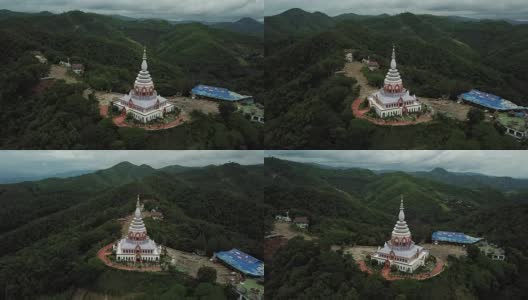 鸟瞰图Wat Thaton temple在清迈，泰国。高清在线视频素材下载