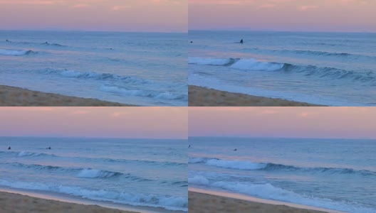 Waves at Lit-et-Mixe Beach, sunset高清在线视频素材下载