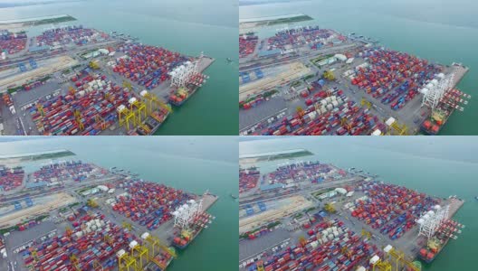 集装箱货船，进出口货物，企业物流为供应链运输理念高清在线视频素材下载