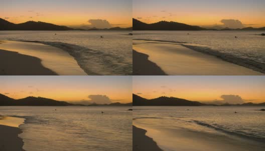 圣·约翰，USVI的Trunk湾海滩日落时的视频高清在线视频素材下载