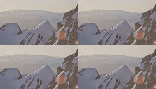 男性徒步者攀登雪山高清在线视频素材下载