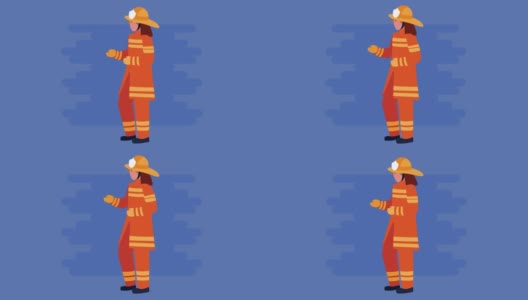 消防员职业工作者角色动画高清在线视频素材下载